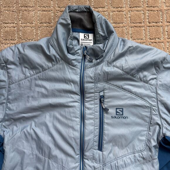Salomon Actiloft Primaloft Insulated Jacket Men's Medium Grey Blue Winter Light - Picture 3 of 8